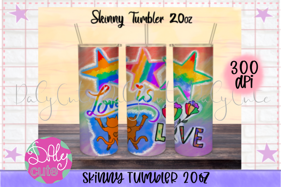 Download LGBT Pride Tumbler 20 Oz Skinny PNG - Premium Bundle