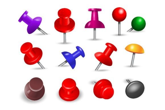 Download Red Thumbtack. Office Supplies for Paper - Office supplies Collection