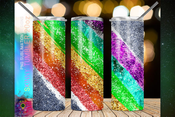 Download Rainbow Glitter Sublimation Tumbler 20oz - Premium Resources