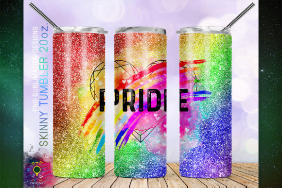 Download Pride Rainbow Heart Faux Glitter Tumbler - Premium Resources