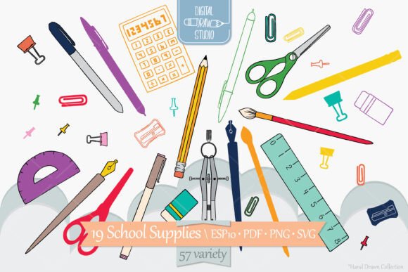 Download Color School, Stationary Office Supplies - Office supplies Collection
